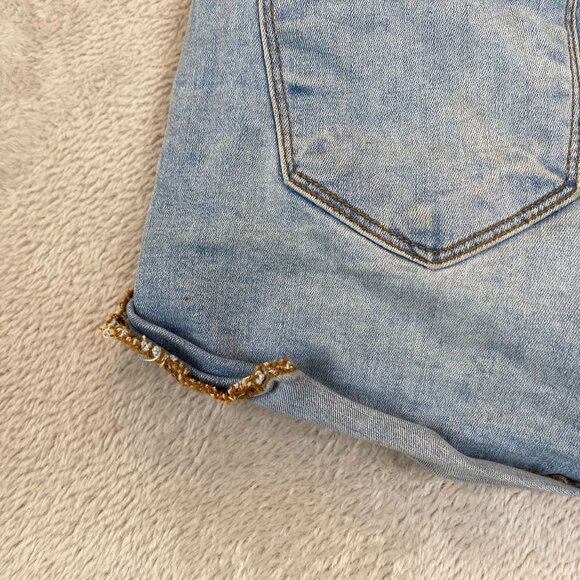KanCan Women's Jeans Short Shorts Size 3/25 Blue Denim Cuffed Casual Summer Y2K - Picture 9 of 12
